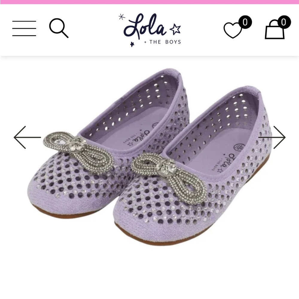 Lola + The Boys pink Sparkle Flats with Bow - Picture 4 of 5